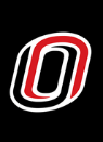 Filler square - black background with red, black, and white O