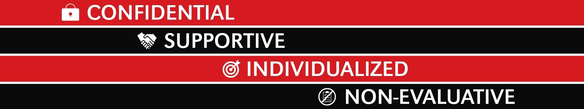 A banner that says "Confidential, Collaborative, Individualized, Non-Evaluative."