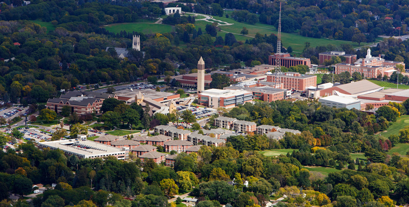 Aerial view of UNO campus