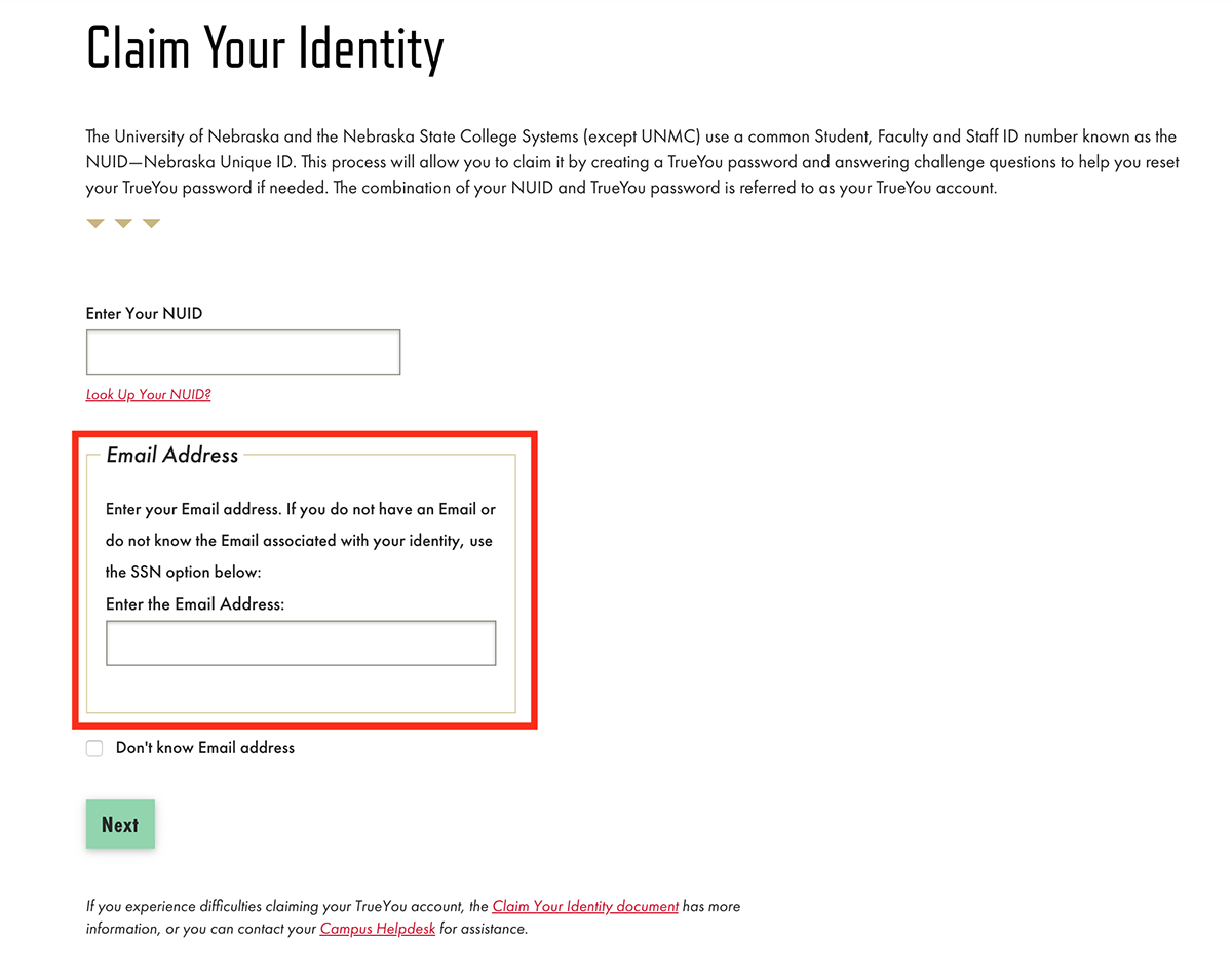 Enter an email on file to claim your account