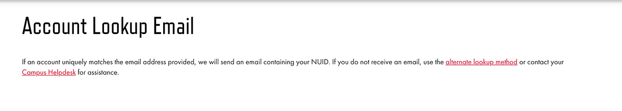 Lookup your NUID via email