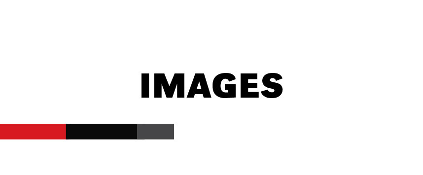 Card labeled 'Images' in bold black text centered on a white background, with a red, black, and gray horizontal bar underneath.