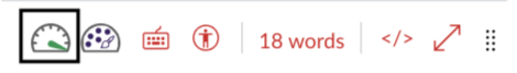 Temperature gauge icon in Canvas accessibility tool menu.