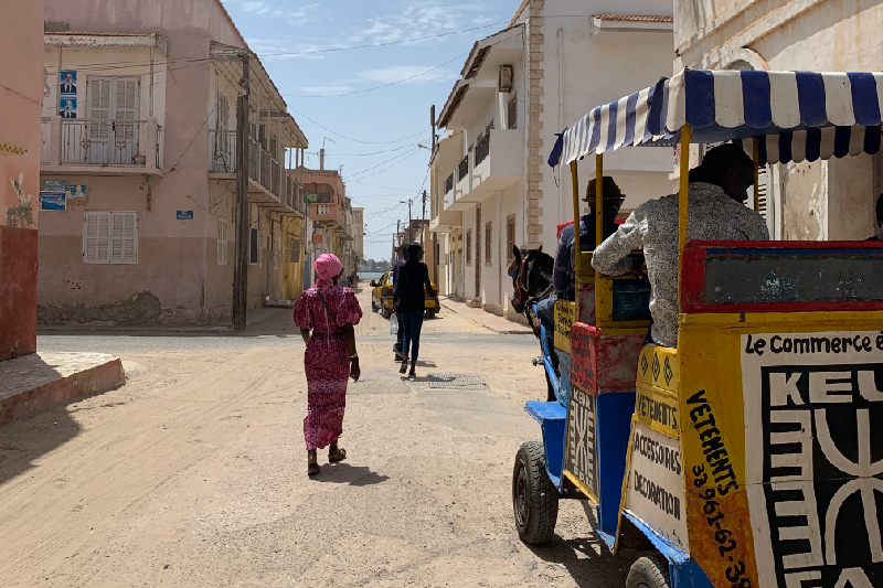 People standing in the street in Senegal