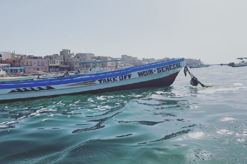 Boat in water in Senegal
