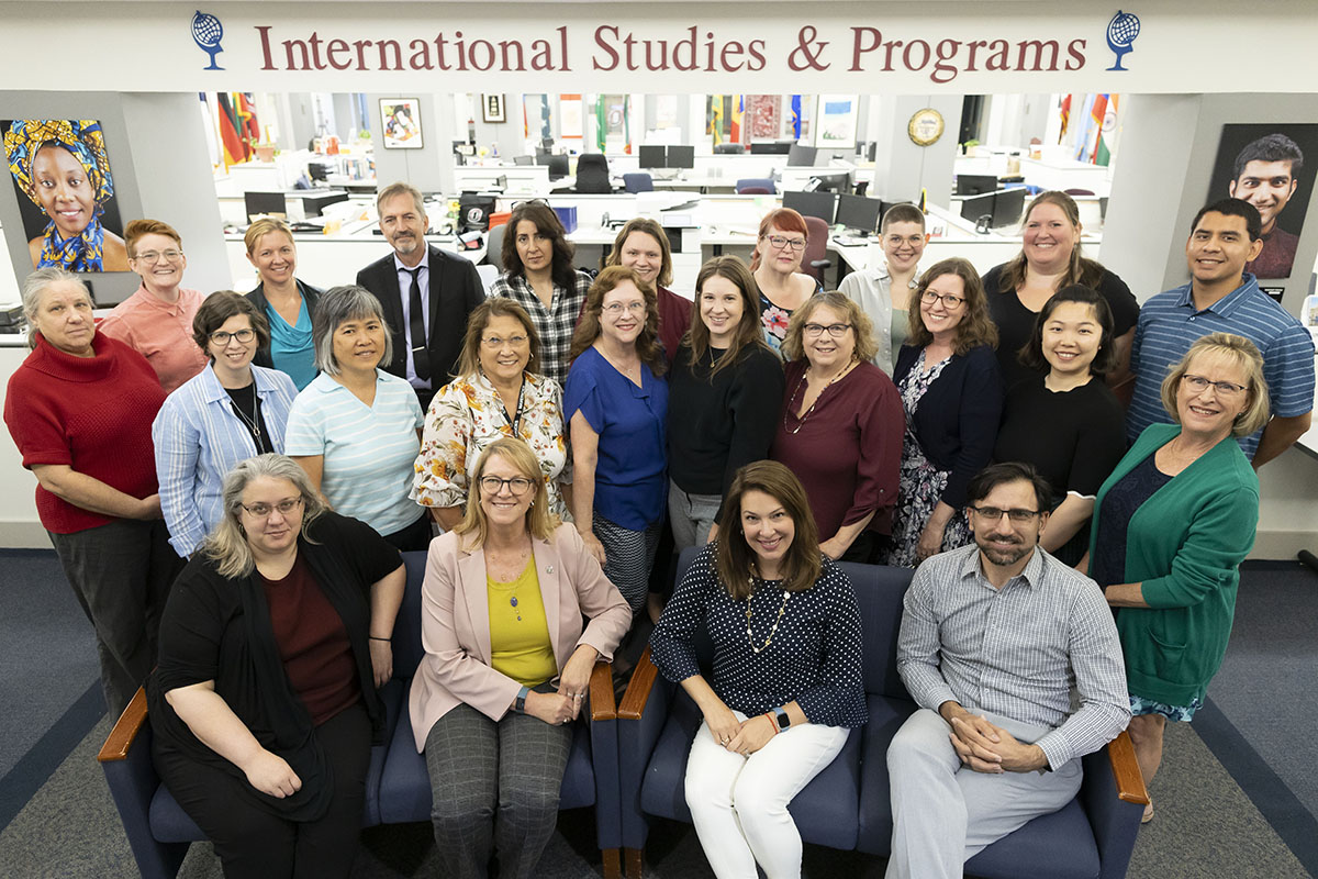 Group photo of the International Programs team at UNO