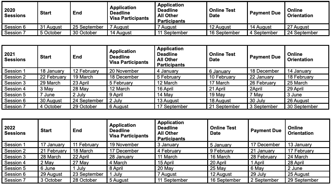 glc program calendar
