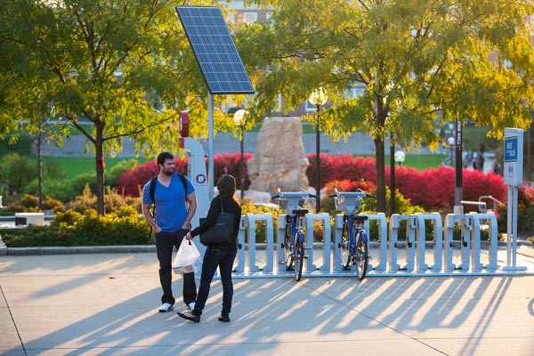 students on campus