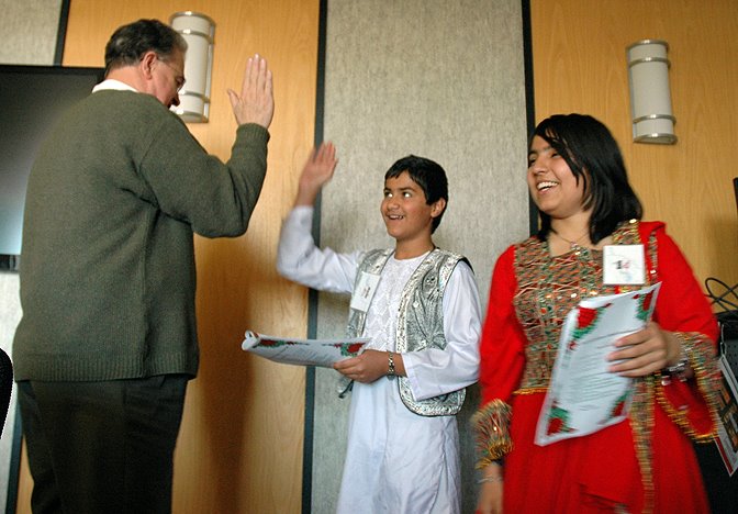 Dean with Afghan children