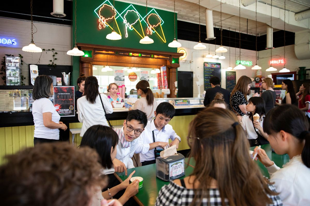 Shizuoka Students at Ice Cream Shop