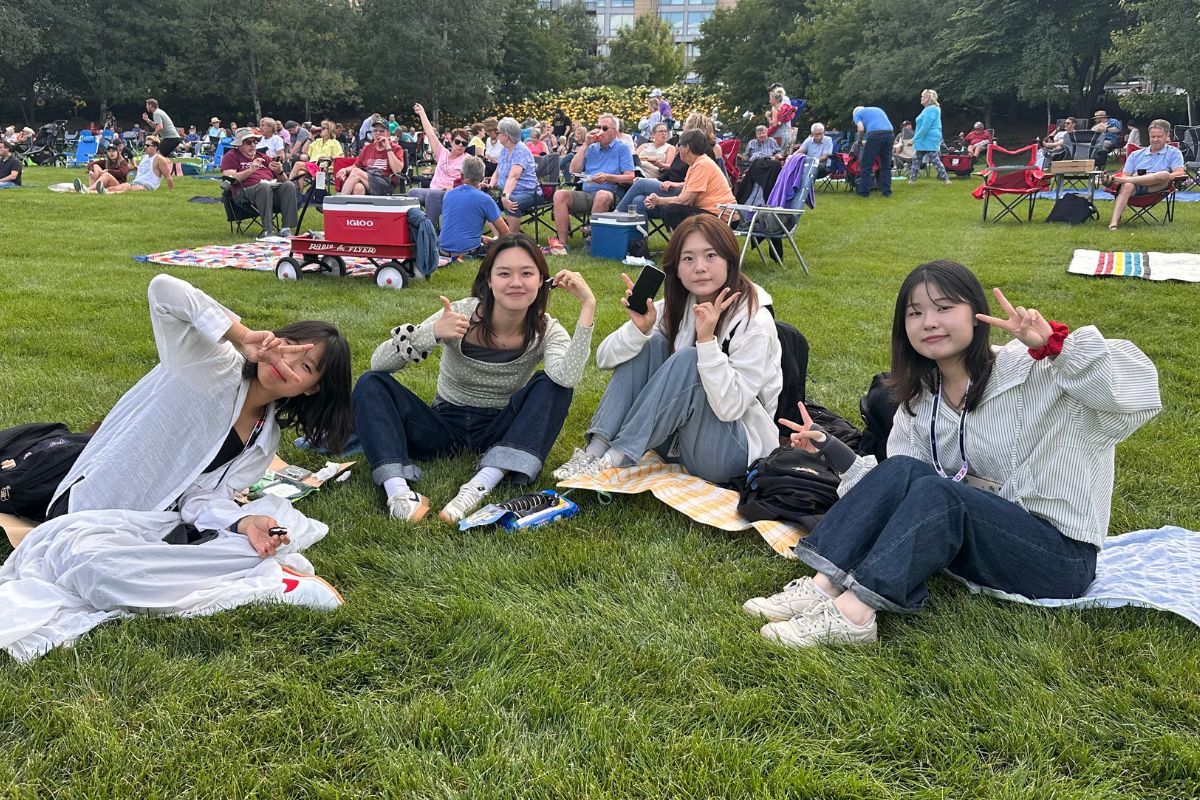 Students at outdoor concert