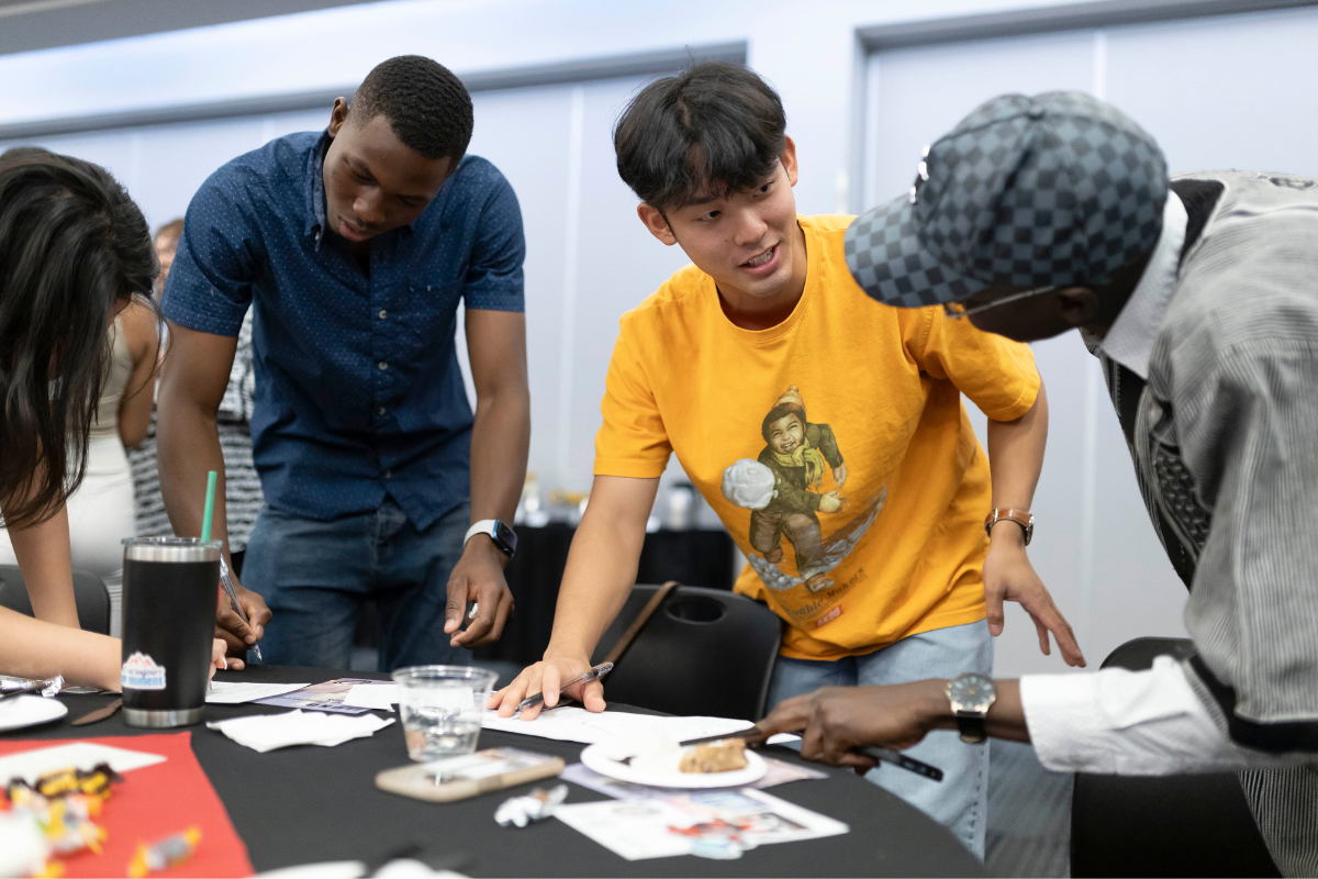 IEP students talking.