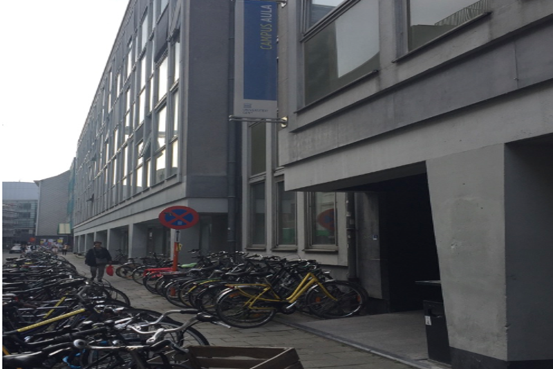 Bikes outside of Ghent University's dormitory