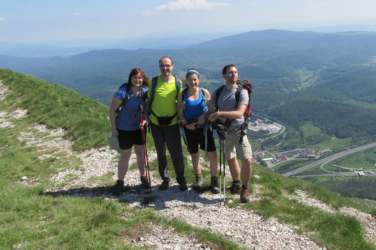 Amber hikes with friends during her semester abroad in Ljubljana, Slovenia