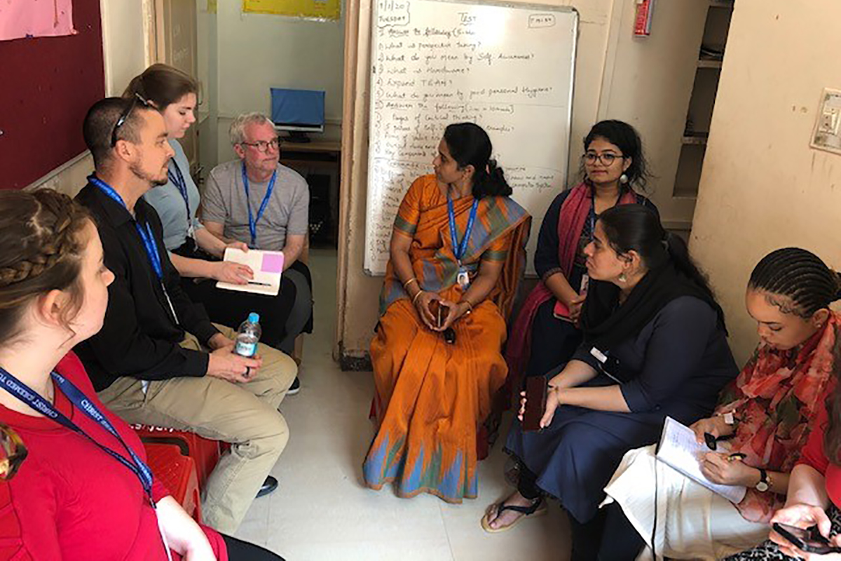 Indian and US Higher Education Officials meeting in a room in India