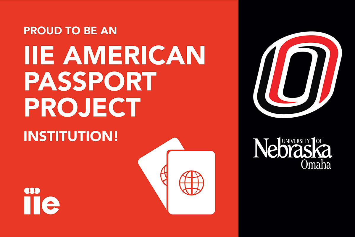 red box with white text that reads: proud to be an IIE American Passport Project Institution!