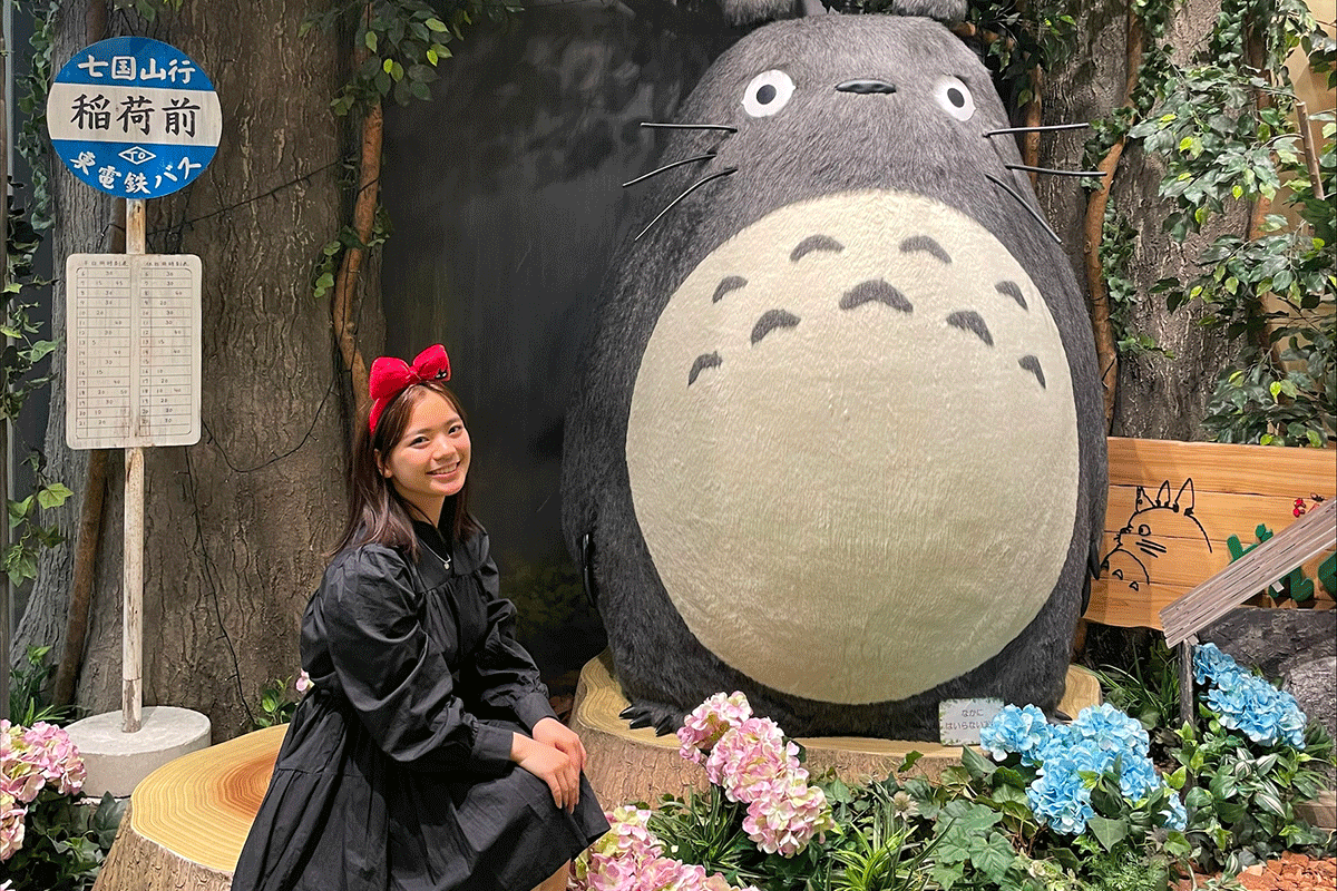 Hser Hser poses in a scene from My Neighbor Totoro