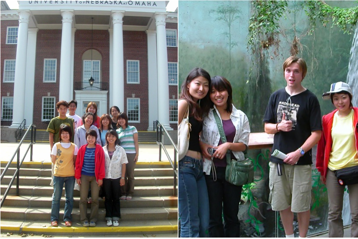 Former Shizuoka Summer Tour groups at Arts and Sciences Hall and the Omaha Zoo