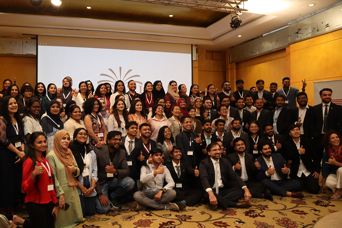 Large group of people posing for a photo