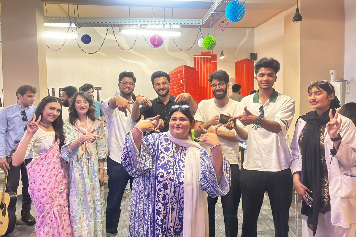Group of entrepreneurs at festival