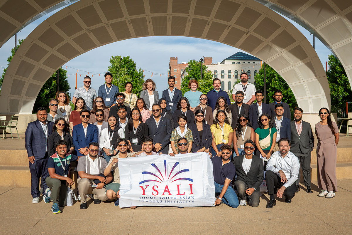 A group photo at the Gene Leahy Mall in Omaha Nebraska