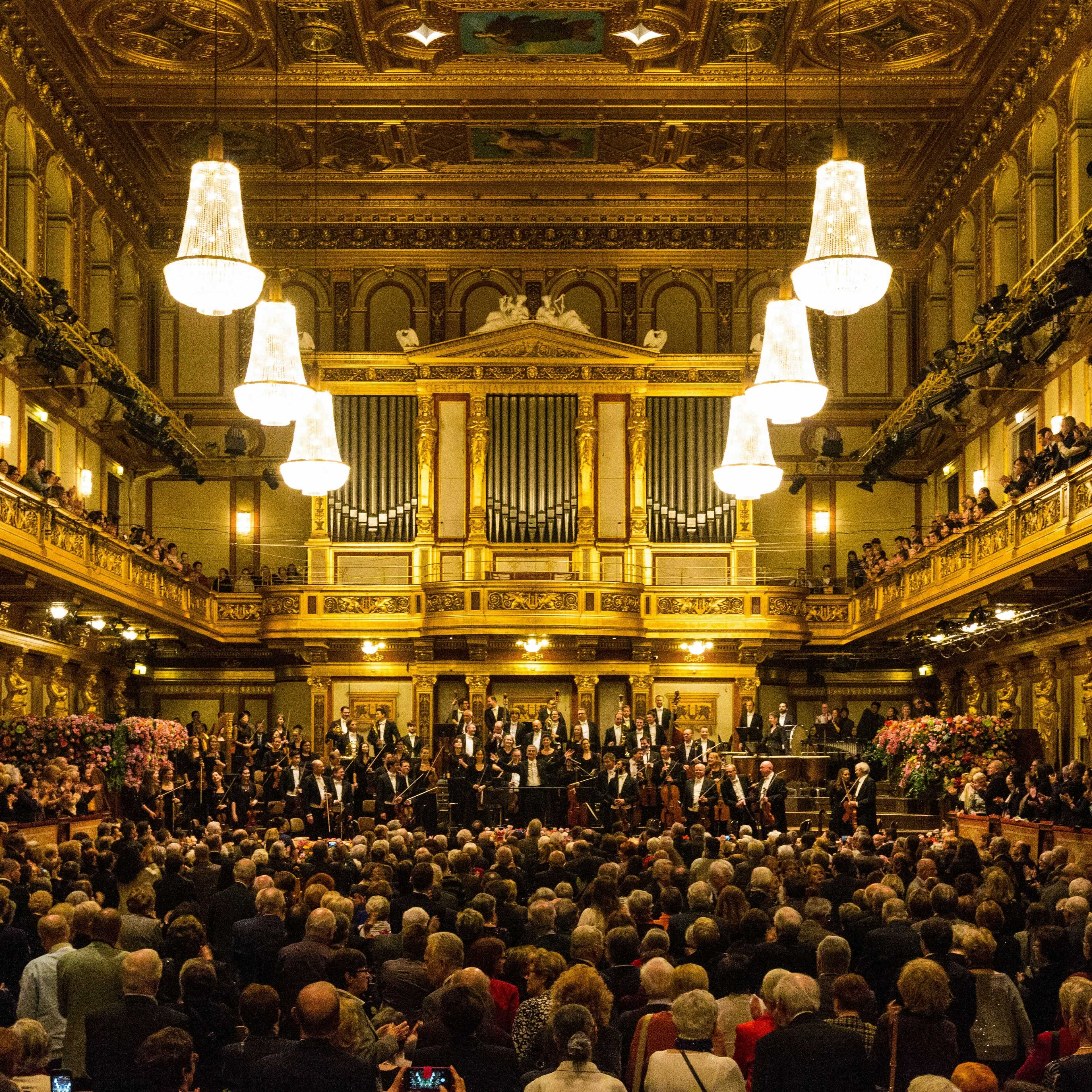 Audience viewing concert at Musikverein in Vienna, Austria