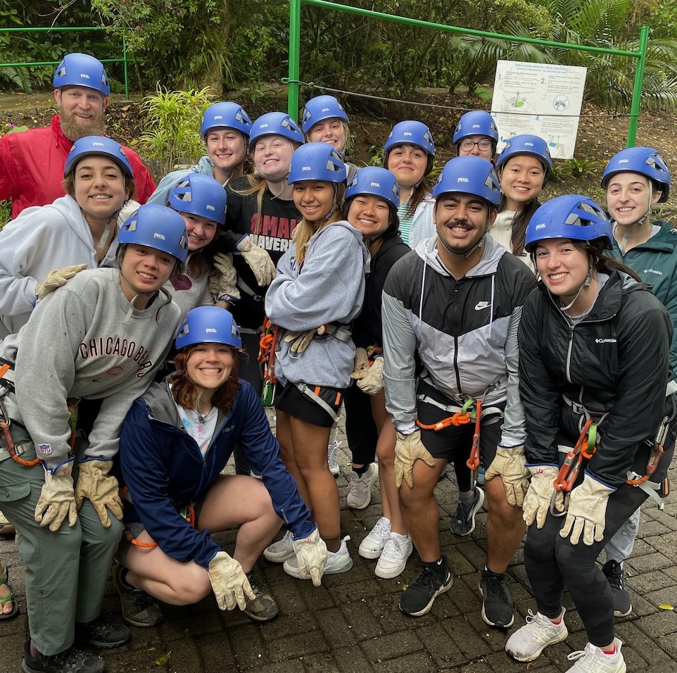 Group photo of students on a hike