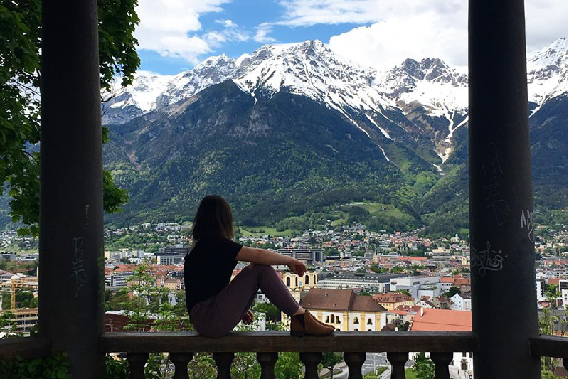 Kelsey Nekl overlooking Innsbruck, Austria