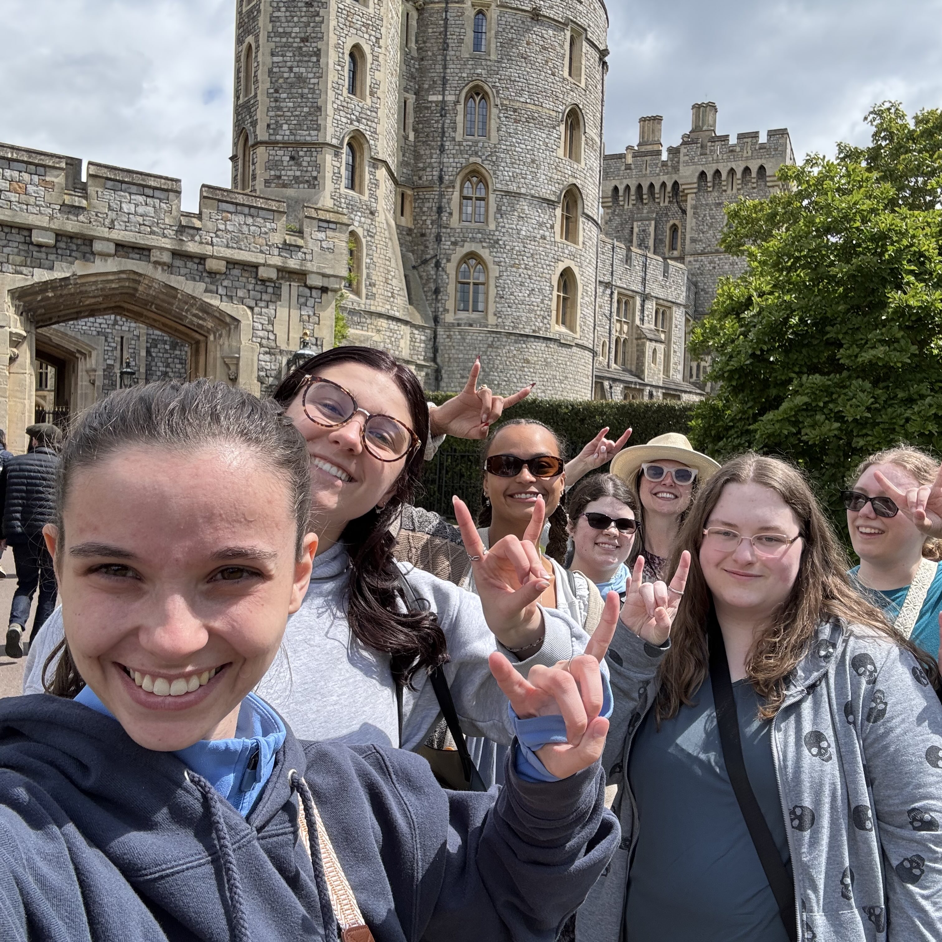 Group of students sharing a coffee in London.