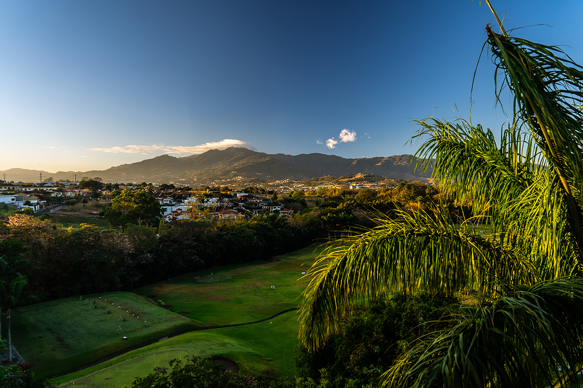 Overlook of San Jose Costa Rica, with mountain in the background