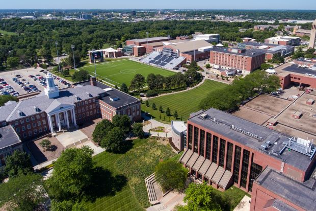 Aerial view of UNO campus