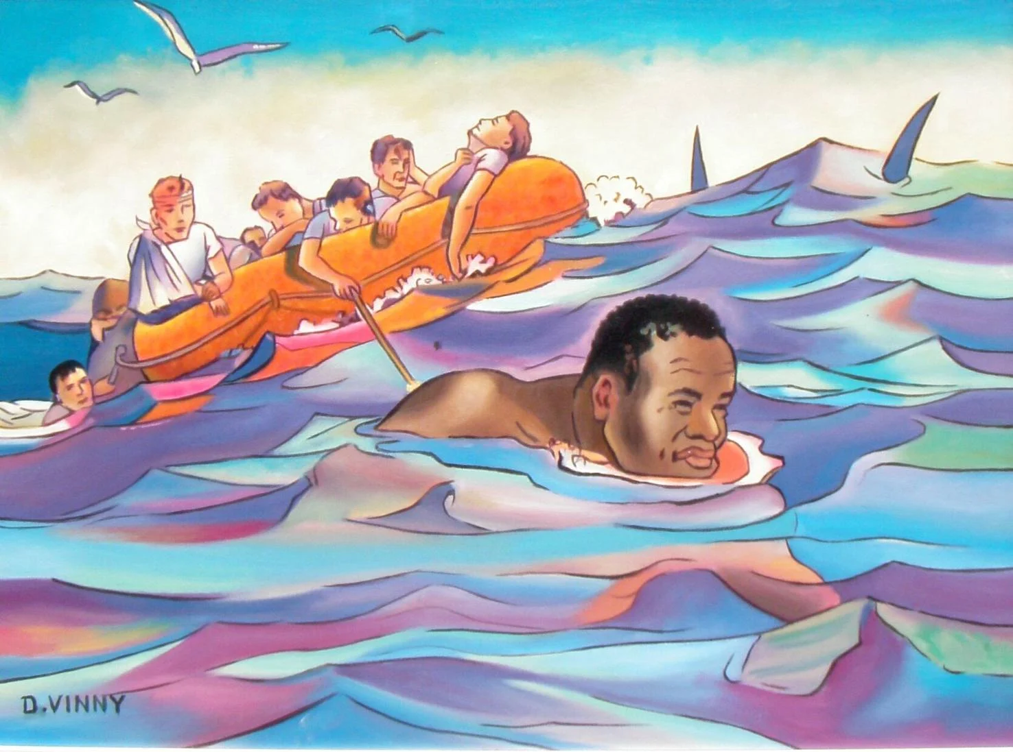 The International Swimming Hall of Fame had this painting created of French, one of the most famous Black heroes of World War II. USA Swimming honored him at the finals of the 2021 Swim Trials in June. BRUCE WIGO