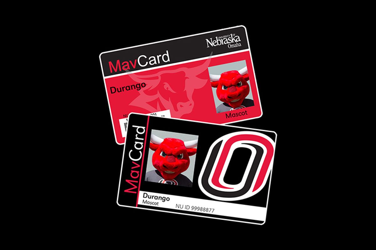 Two MavCARDS, one black and one red, with Durango on them.