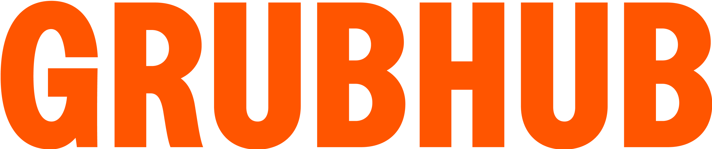 Grubhub logo in bold orange letters.