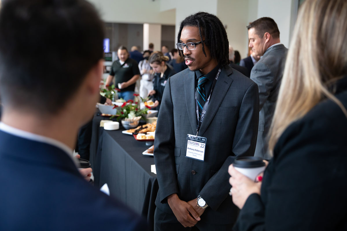 Student Anthony Roberson standing. 