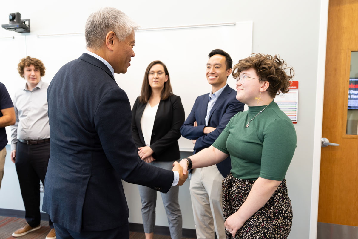 Two people shaking hands