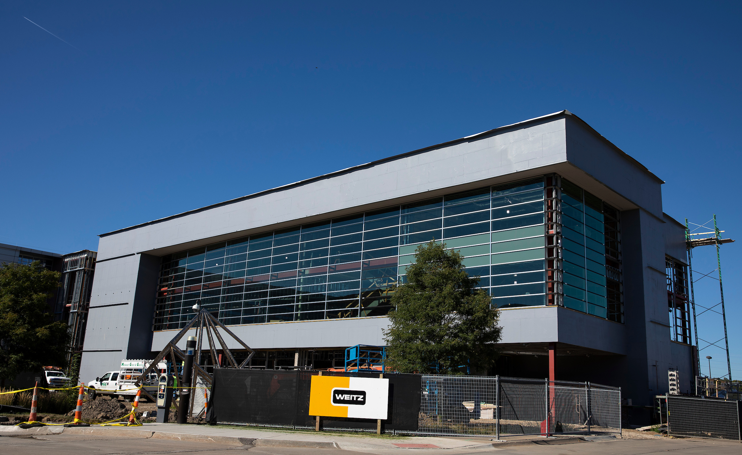 Construction continues on the Mammel Hall addition at the University of Nebraska at Omaha in Omaha, Nebraska, Monday, August 17, 2020.