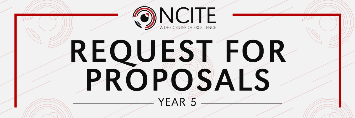 A background of small NCITE logos with "Request for Proposals – Year 5" in the foreground.