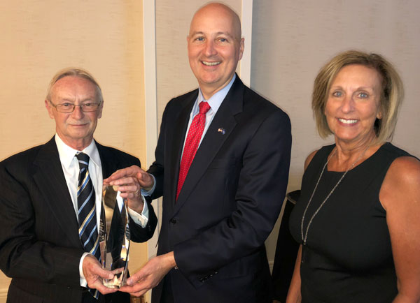 Pictured: Jack Schreiner, Governer Pete Ricketts & Jane McDaniel