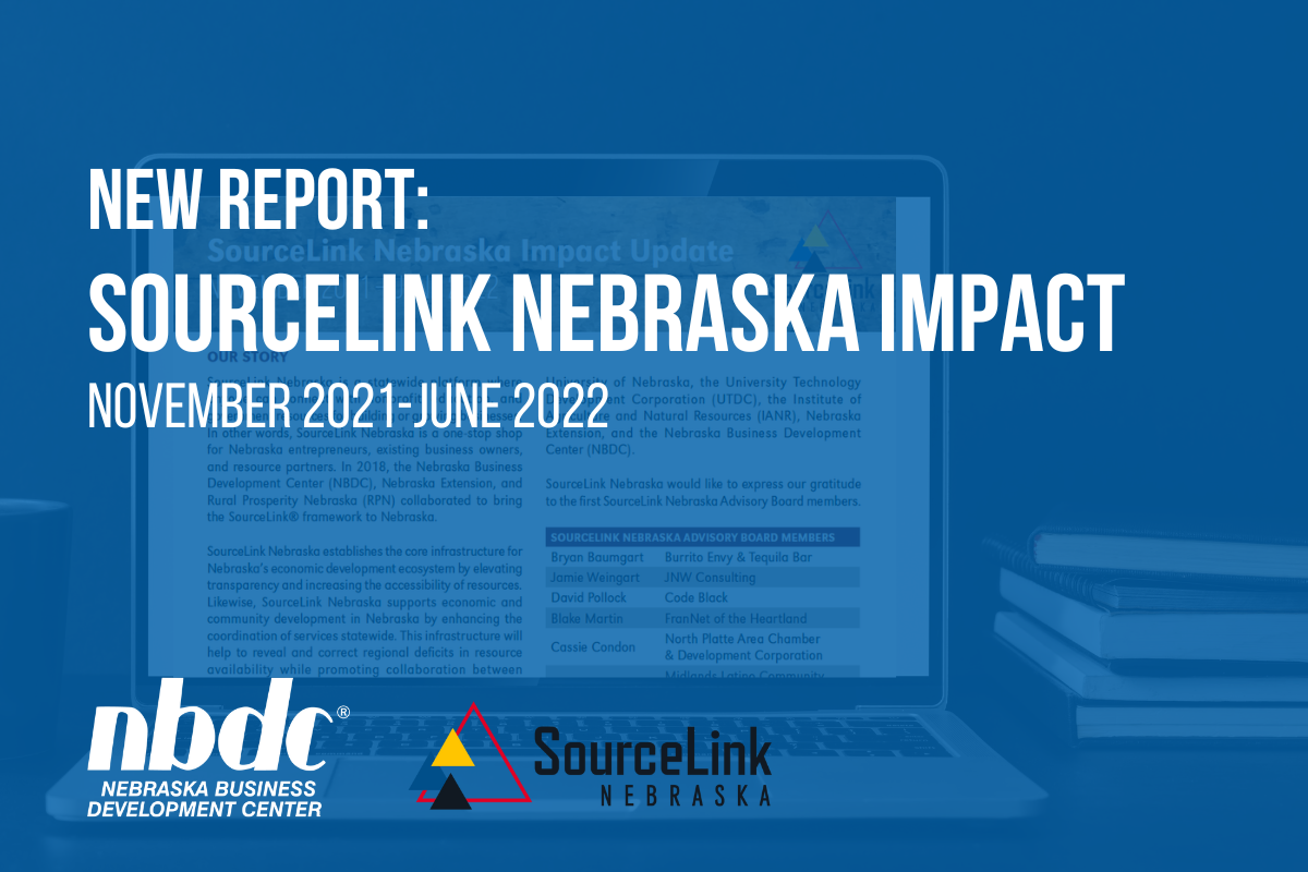 Laptop image featuring SourceLink Nebraska Impact Report