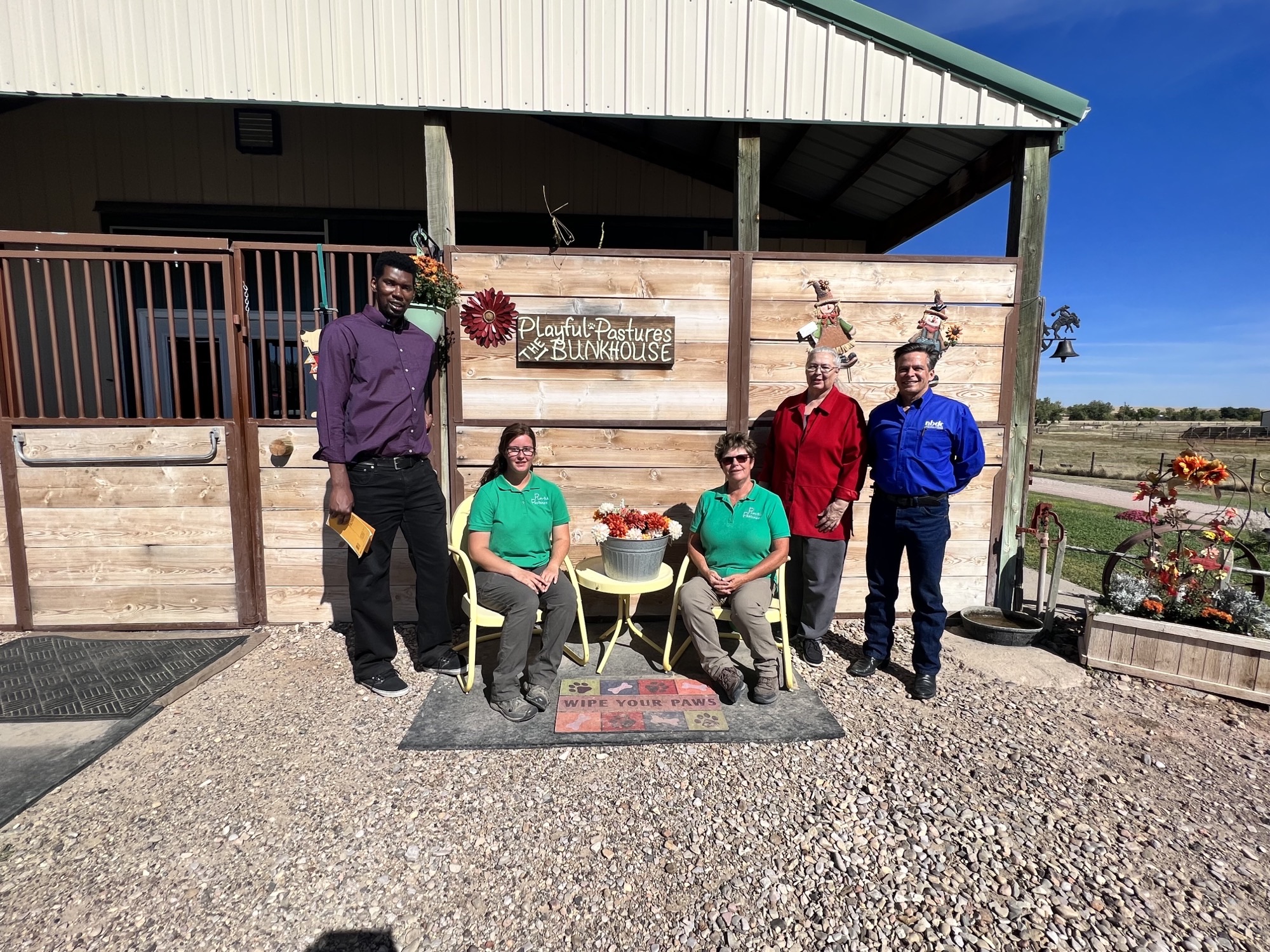 Playful Pastures Pet Services Staff with Chadron NBDC staff