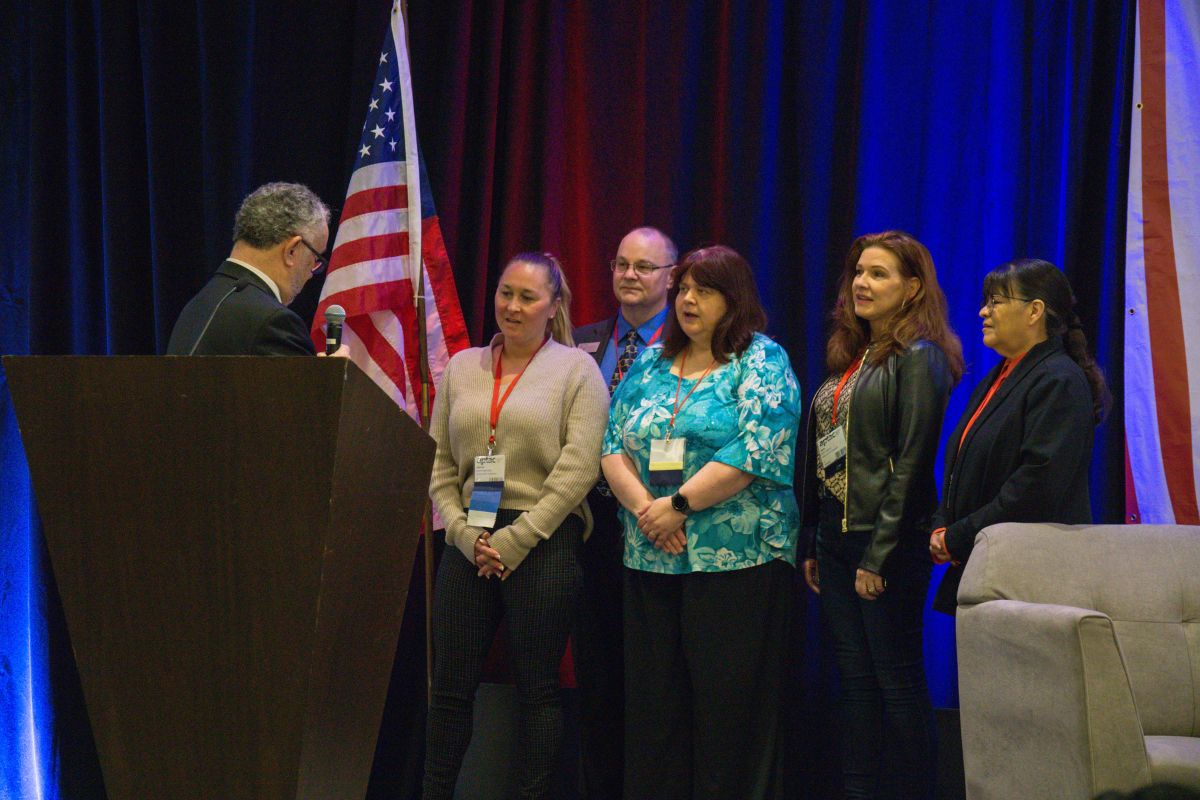 Chuck Beck is sworn in as the Region 7 Director for the Association of Procurement Technical Assistance Centers (APTAC).