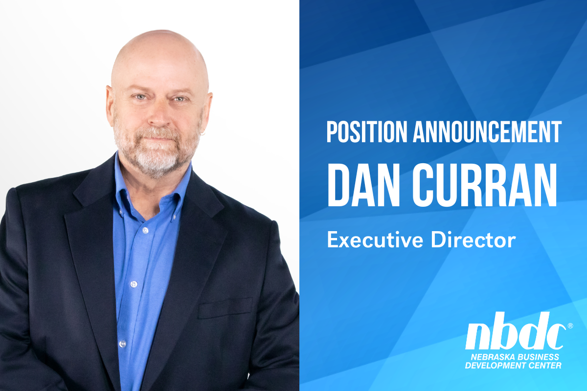 Headshot of Dan Curran with graphic that says "Position Announcement, Dan Curran, Executive Director." 