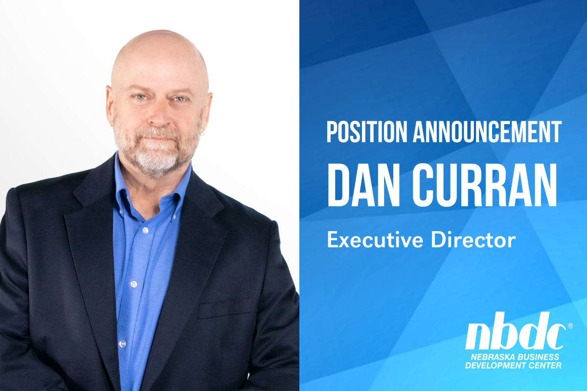Headshot of Dan Curran with graphic that says "Position Announcement, Dan Curran, Executive Director."