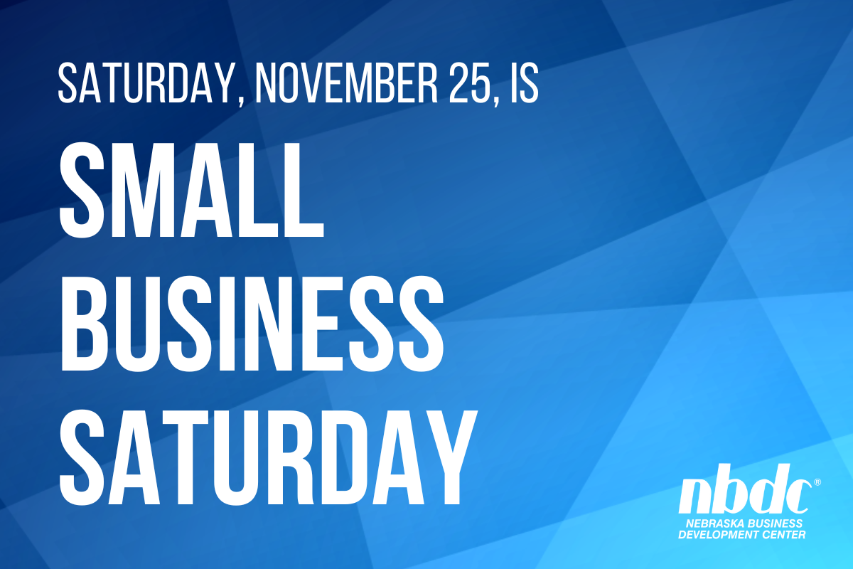 Graphic saying, Saturday, November 25th is Small Business Saturday