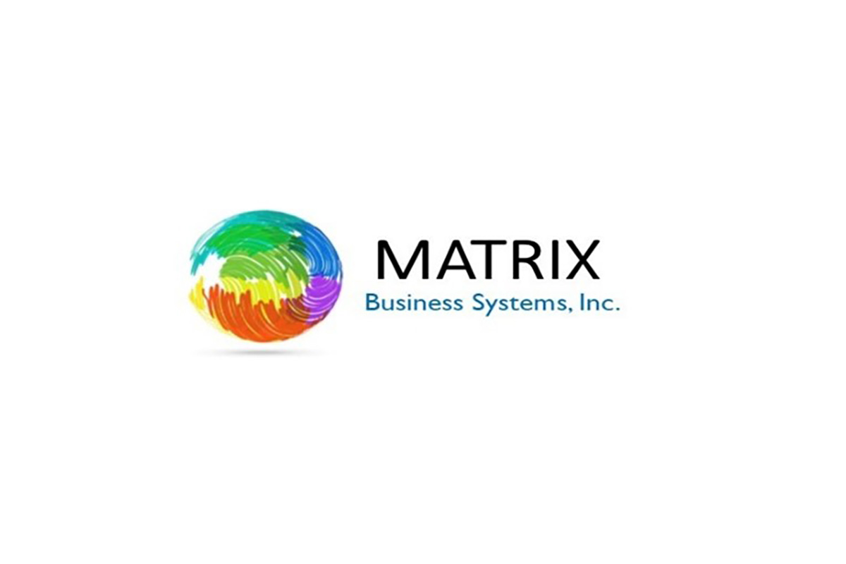 A colorful circular logo made of overlapping multicolored shapes appears next to the text “Matrix Business Systems, Inc.” on a white background.
