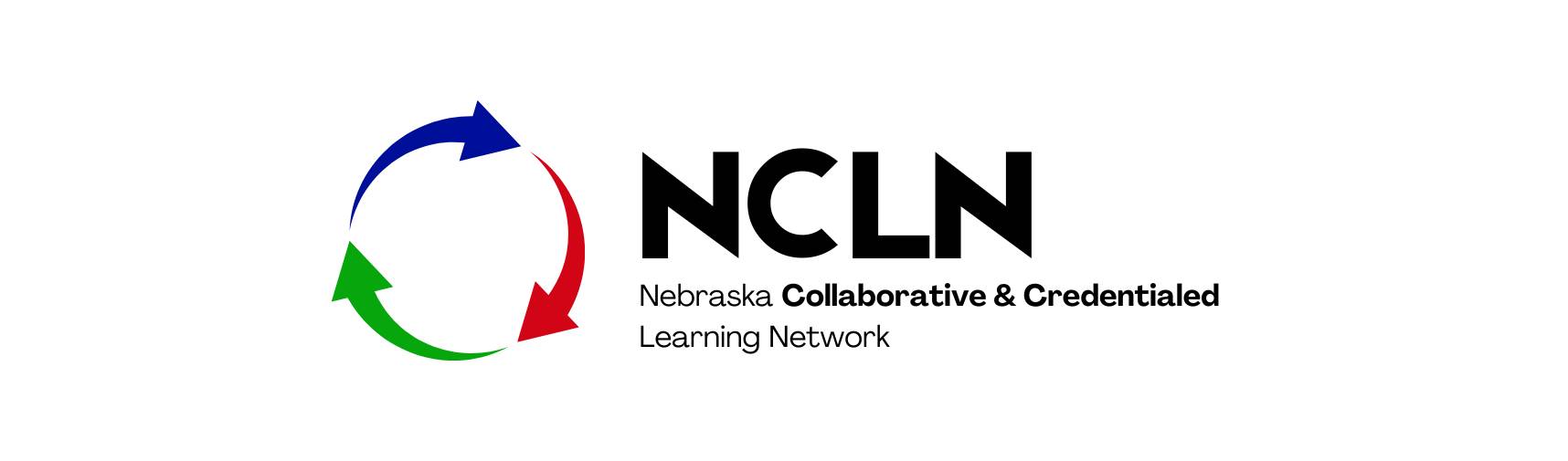 Nebraska Collaborative Learning Network Logo with red, blue and green arrows in a circle. 