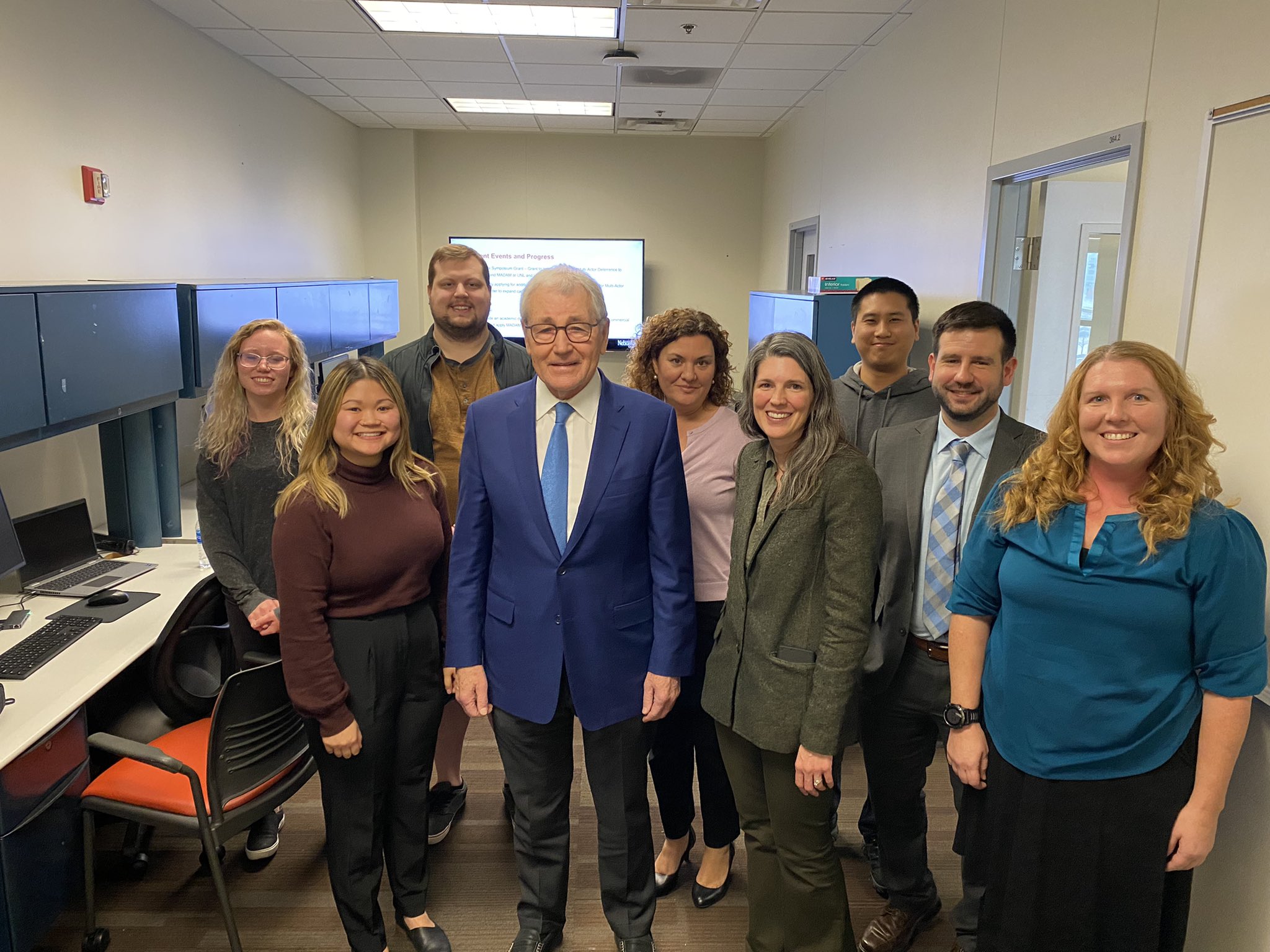 Former SECDEF Chuck Hegel and the Deterrence Lab Team