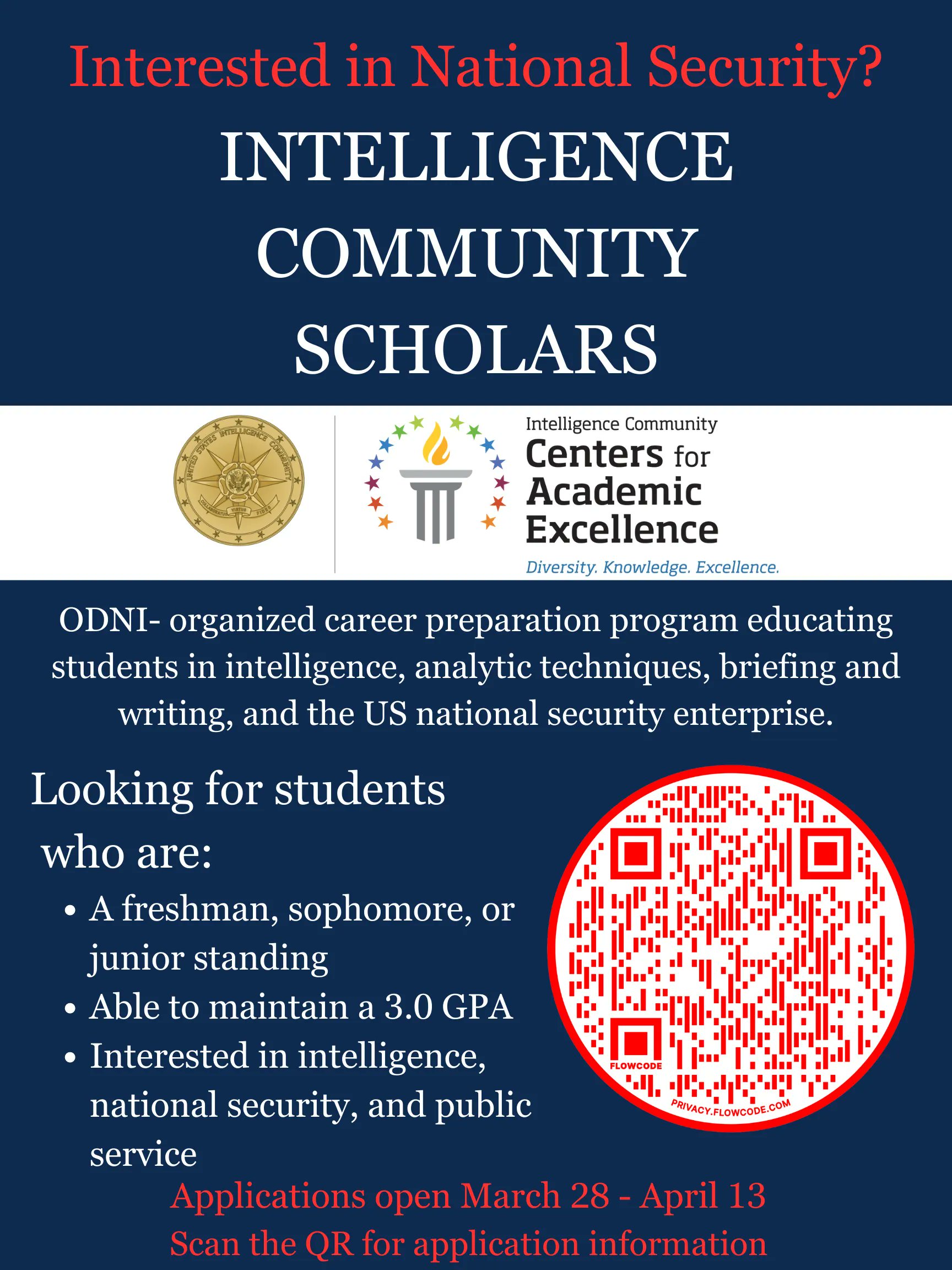 Advertises IC Scholars 2023 Program with QR Code