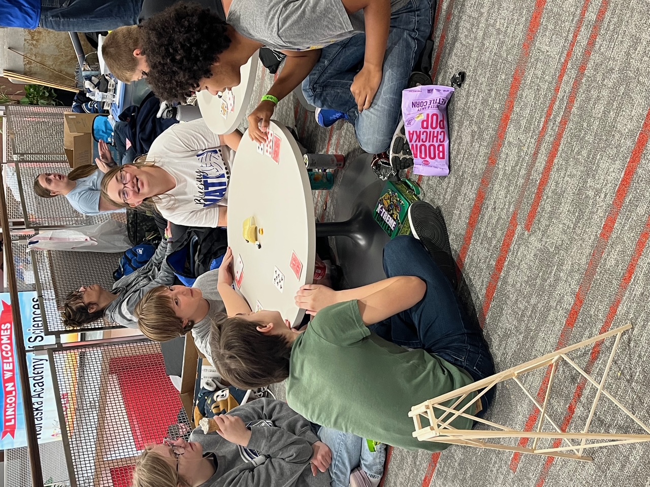 Students hanging out between events